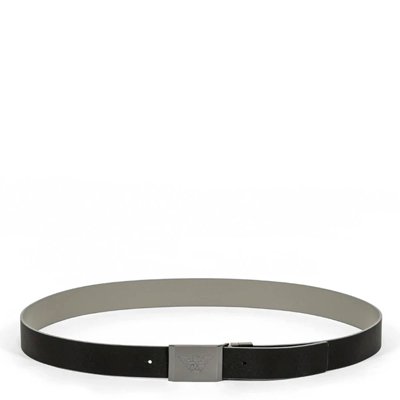 Shop Emporio Armani Logo Plaque Reversible Buckled Belt In Multi