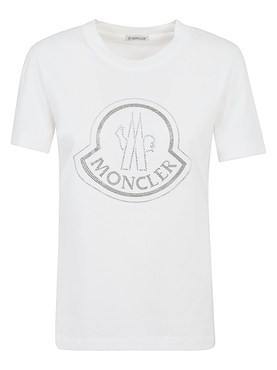 Shop Moncler Logo Printed T In White
