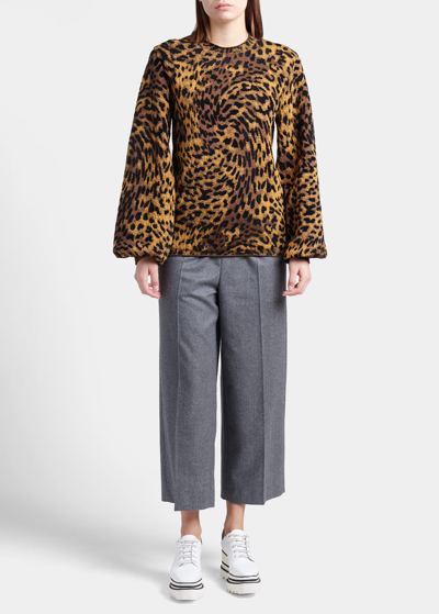 Shop Stella Mccartney Leopard Wool Sweater In 8490 Multicolor