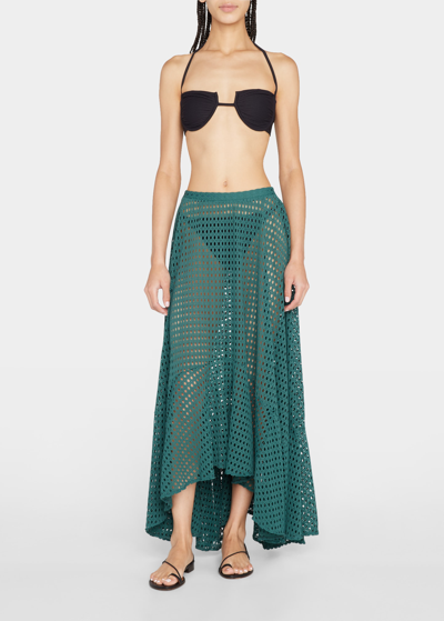 Shop Patbo Netted Beach Handkerchief Skirt In Palace Green