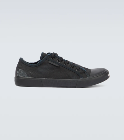 Shop Balenciaga Paris Cotton Canvas Sneakers In Black/black