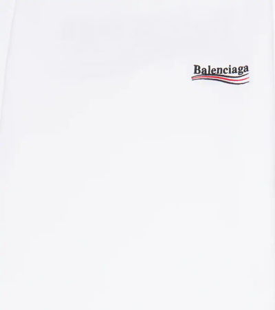 Shop Balenciaga Embroidered Cotton T-shirt In White/black