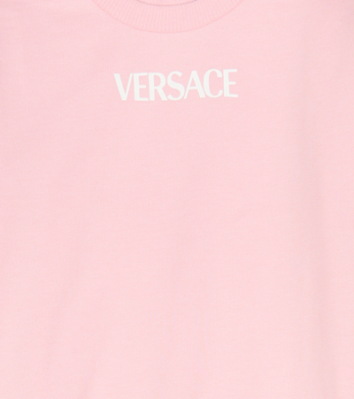 Shop Versace Printed Cotton Jersey Sweatshirt In English Rose+multicolor