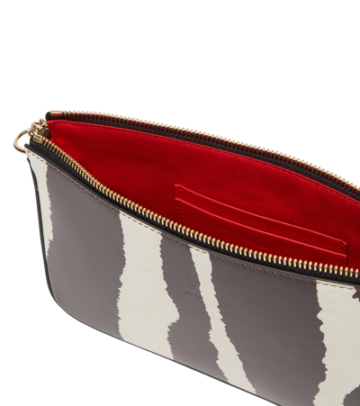 Christian Louboutin Loubila Animal-print Pouch Crossbody Bag In Dark Brown/dark Brown