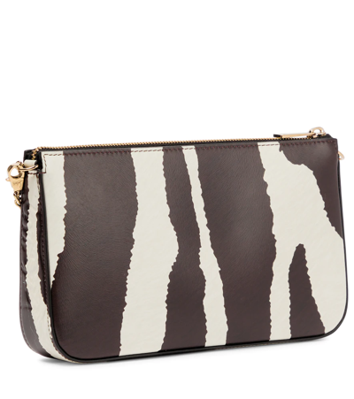 Christian Louboutin Loubila Animal-print Pouch Crossbody Bag In Dark Brown/dark Brown