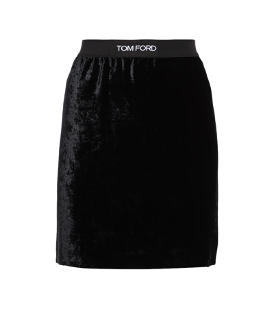 Shop Tom Ford Velvet Miniskirt In Black