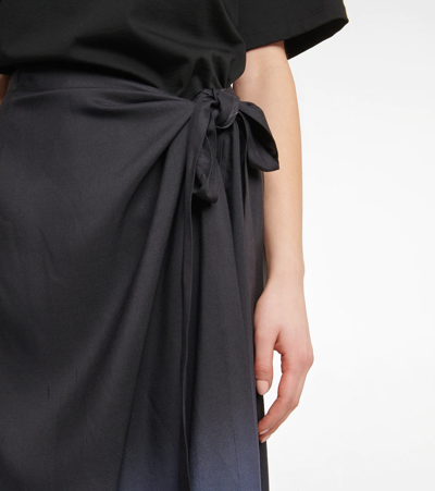 Shop The Row Kawa Ombré Silk Maxi Skirt In Black/electric Blue