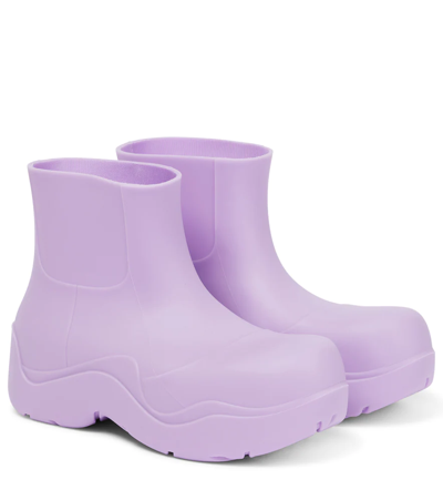 Shop Bottega Veneta Puddle Rubber Ankle Boots In Wisteria