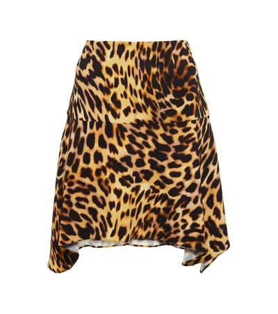 Shop Stella Mccartney Cheetah-print Mini Skirt In Tortoise Shell