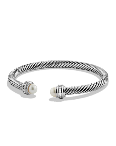 Shop David Yurman Cable Classics Bracelet With Diamonds In Metallic