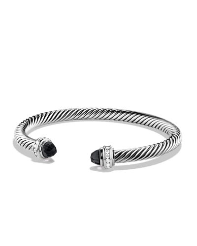 Shop David Yurman Cable Bracelet With Gemstones In Silver, 5mm In Black Onyx