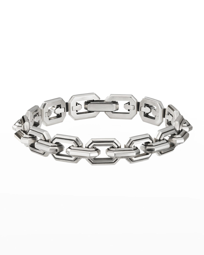 Shop David Yurman Men's Deco Link Chain Bracelet In Silver