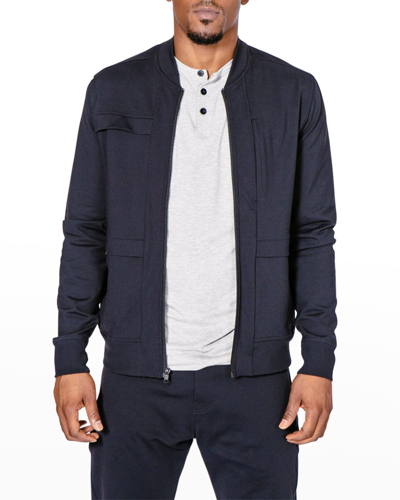 Shop Public Rec Men's Crosstown Nylon-stretch Zip Bomber Jacket In Black