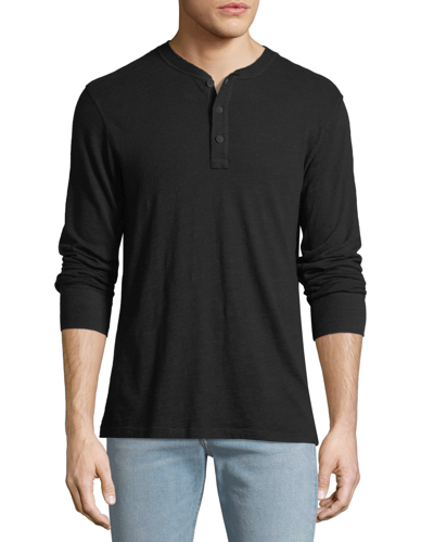 Shop Rag & Bone Men's Standard Issue Henley Shirt In Jet Black