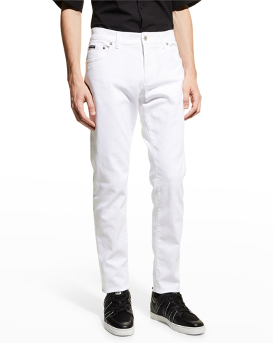 Shop Dolce & Gabbana Men's Basic Denim Jeans In White