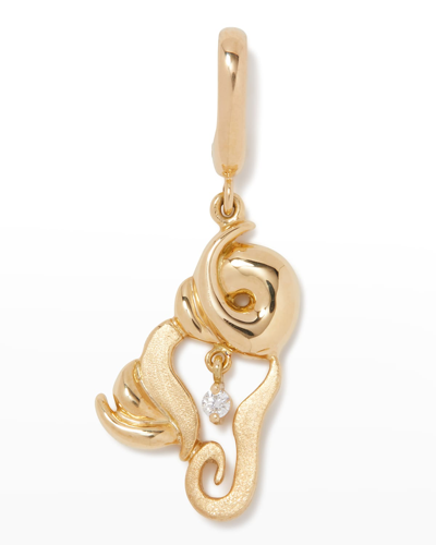 Shop Milamore Fine Jewelry Aries Diamond Zodiac Charm In Gold