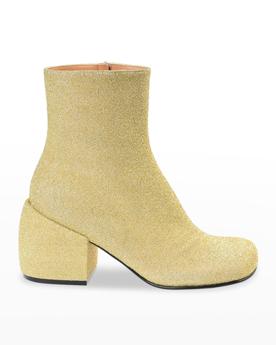 Shop Dries Van Noten Glitter Zip Ankle Booties In 654 Gold