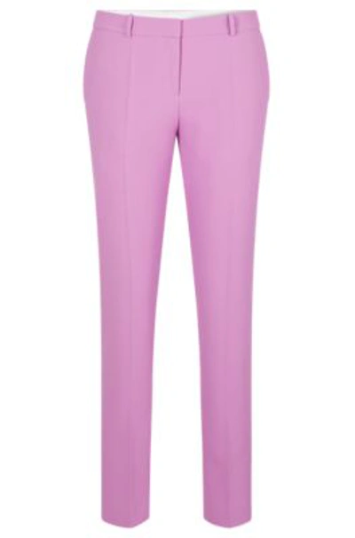 Shop Hugo Boss Regular-fit Trousers In Stretch Twill In Light Pink