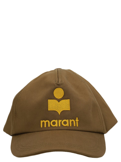 Shop Isabel Marant Logo Embroidered Curved Peak Baseball Cap In Brown
