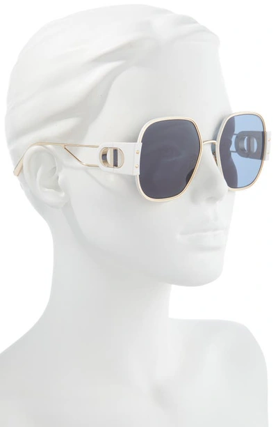 Shop Dior Montaigne 58mm Square Sunglasses In Shiny Gold Dh / Blue