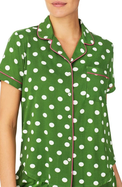 Shop Kate Spade Print Short Pajamas In Green Dot