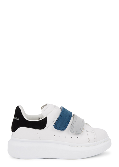 Shop Alexander Mcqueen Kids Oversized White Leather Sneakers