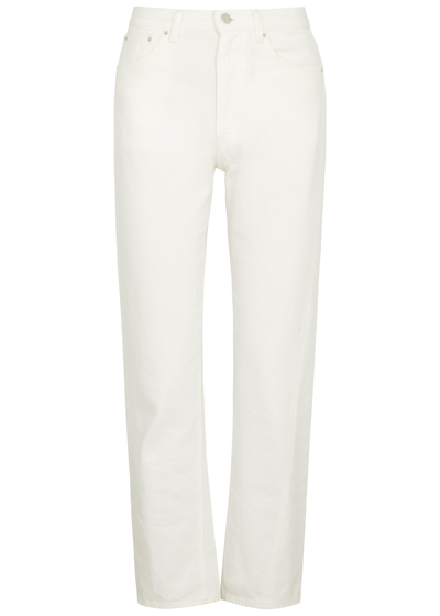 Shop Totême Twisted Seam White Straight-leg Jeans In Off White