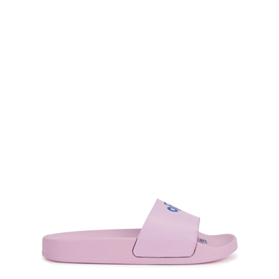 Shop Off-white Kids Pink Logo Rubber Sliders In Pink & Other