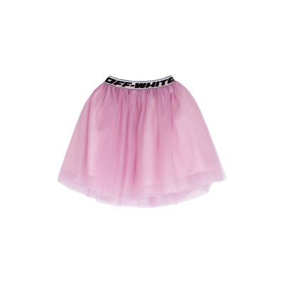 Shop Off-white Kids Pink Tulle Skirt In Pink & Other