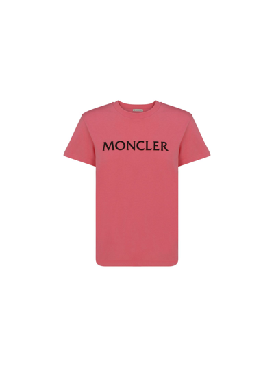 Shop Moncler Women's Pink Other Materials T-shirt