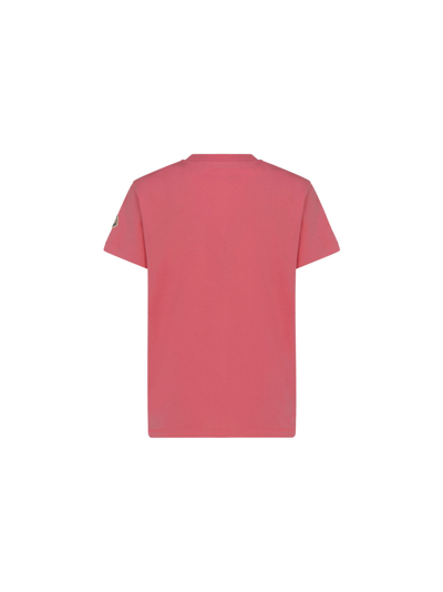 Shop Moncler Women's Pink Other Materials T-shirt