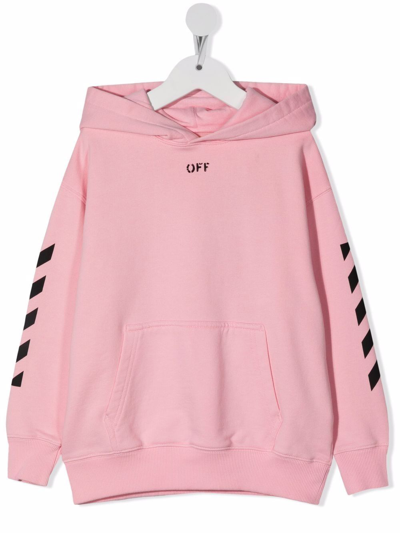 Shop Off-white Girls Pink Cotton Sweatshirt
