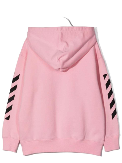 Shop Off-white Girls Pink Cotton Sweatshirt