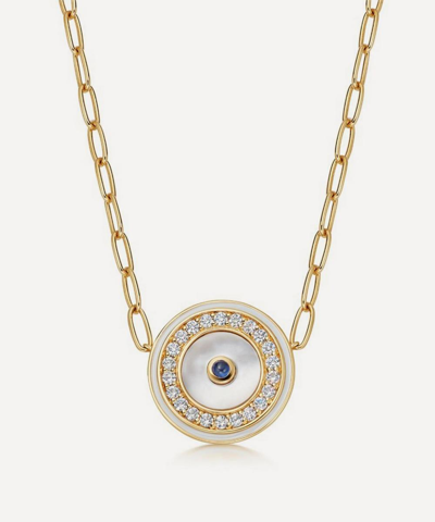 Shop Astley Clarke 18ct Gold Plated Vermeil Silver Circulus Mother Of Pearl Pendant Necklace