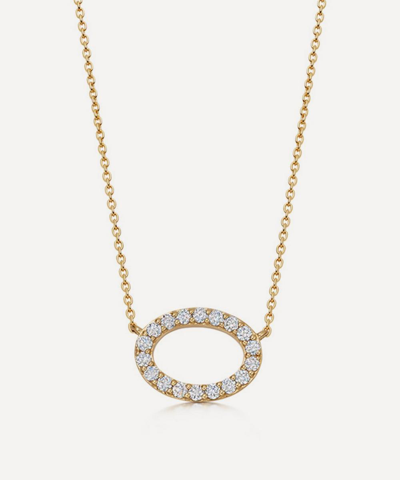 Shop Astley Clarke 14ct Gold Plated Vermeil Silver Halo Diamond Pendant Necklace