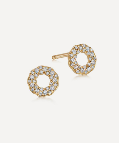 Shop Astley Clarke 14ct Gold Plated Vermeil Silver Asteri Diamond Stud Earrings