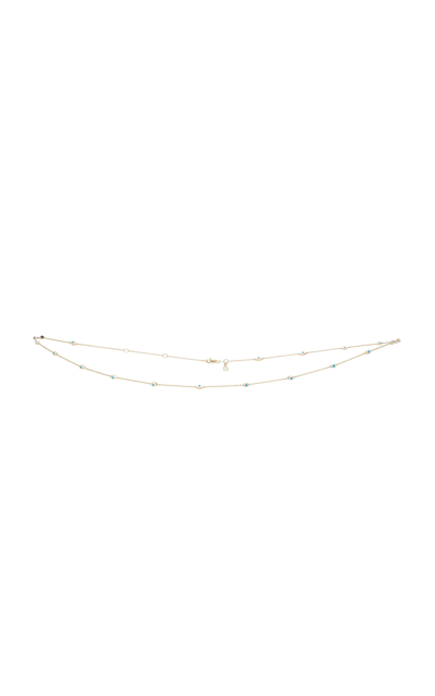Sydney Evan Exclusive Evil Eye Enameled 14k Yellow Gold Belly Chain In Gold