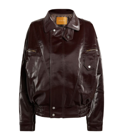 Shop Rejina Pyo Faux Leather Biker Jacket In Purple