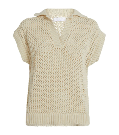 Shop Deveaux Crochet Melody Sweater Vest In Neutral