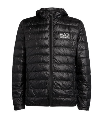 Shop Ea7 Core Identity Puffer Jacket In Black