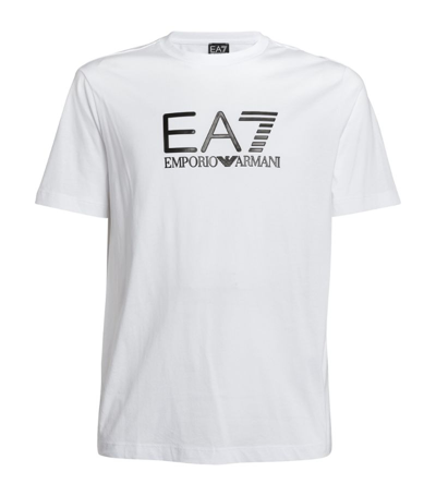 Shop Ea7 Lux Identity Logo T-shirt In White