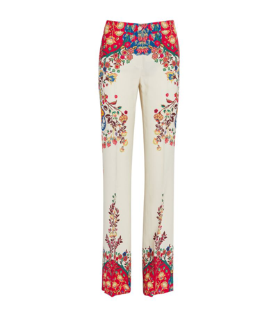 Shop Etro Paisley Print Flared Trousers In Multi