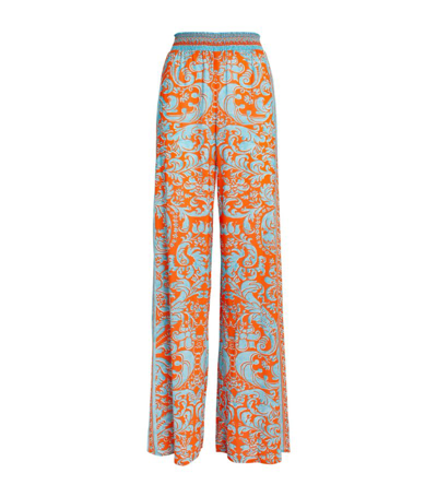 Shop Alice And Olivia Athena Wide-leg Trousers In Multi
