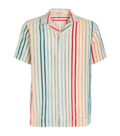 Shop Orlebar Brown X Wham! Chenille Striped Hibbert Shirt In Multi