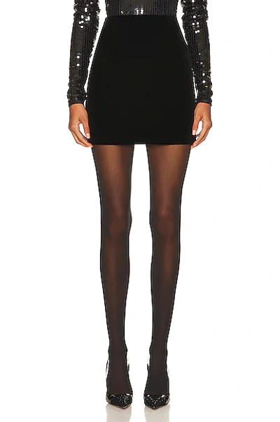 Shop Alessandra Rich Velvet Mini Skirt In Black
