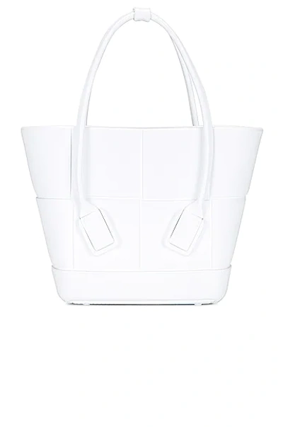 Bottega Veneta Mini Arco Shopping Tote Bag In Chalk & Silver