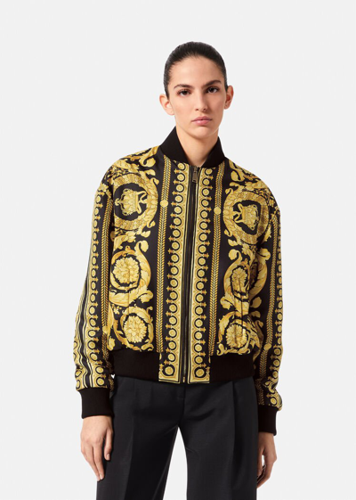 Shop Versace Barocco Reversible Bomber Jacket In Print