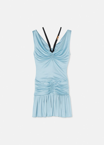 Shop Versace Medusa Mini Dress, Female, Light Blue, 44