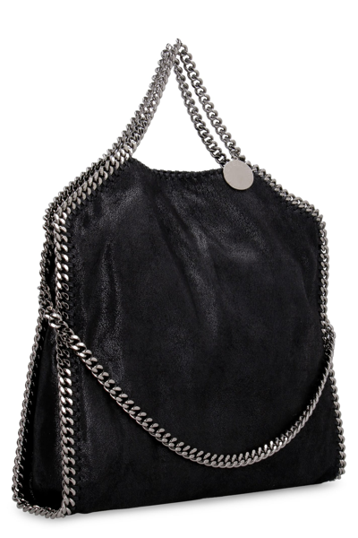 Stella Mccartney Faux Python Falabella Small Tote In Black