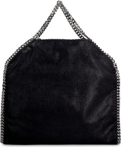 Stella Mccartney Faux Python Falabella Small Tote In Black